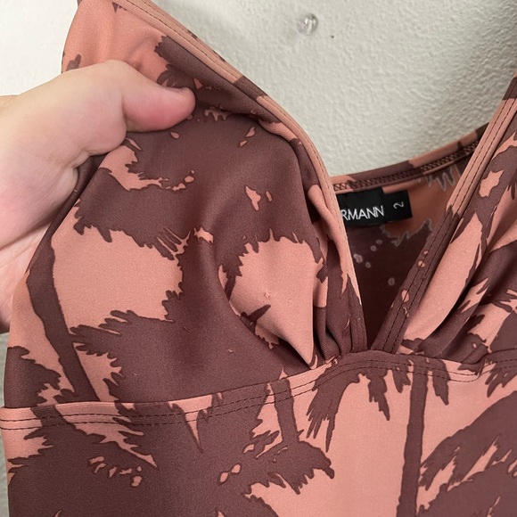 Zimmerman Tan and Brown Palm Tree Swim Dress Size 2/ US Size 8 - Picture 4 of 8